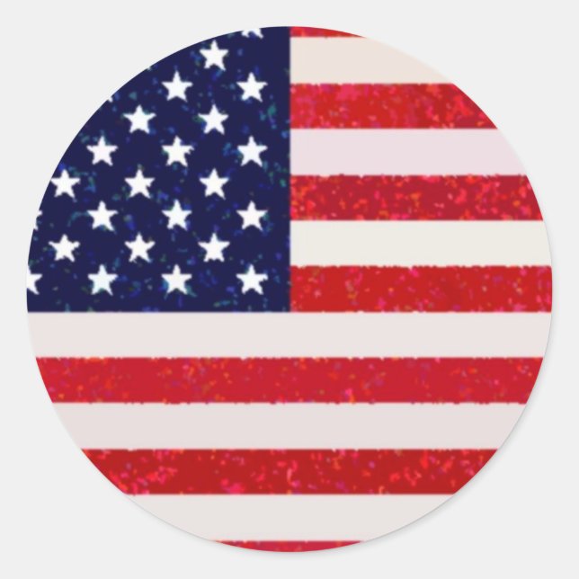 US-amerikanische Flagge Runder Aufkleber (Vorderseite)