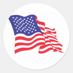 US/amerikanische Flagge Runder Aufkleber