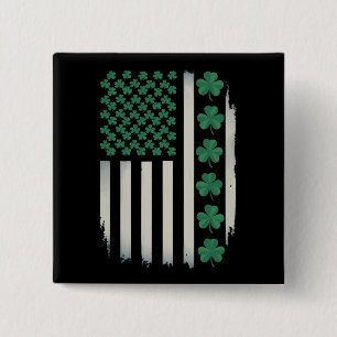 US-amerikanische Flagge Shamrocks St Patricks Day  Button