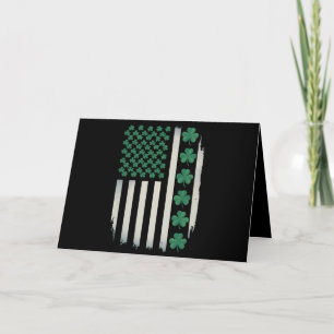US-amerikanische Flagge Shamrocks St Patricks Day  Dankeskarte