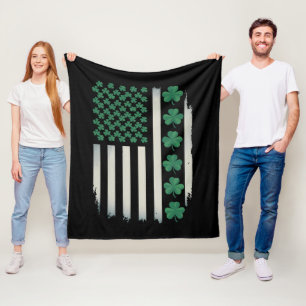 US-amerikanische Flagge Shamrocks St Patricks Day Fleecedecke