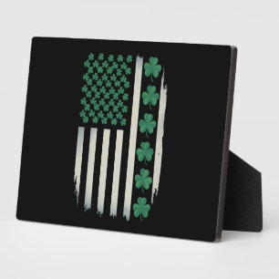 US-amerikanische Flagge Shamrocks St Patricks Day Fotoplatte