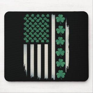 US-amerikanische Flagge Shamrocks St Patricks Day  Mousepad