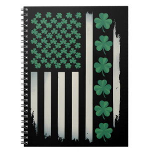 US-amerikanische Flagge Shamrocks St Patricks Day  Notizblock