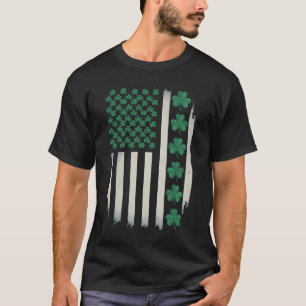 US-amerikanische Flagge Shamrocks St Patricks Day T-Shirt
