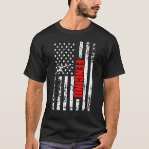US-amerikanische Flagge Sport Patriotisches Fechte T-Shirt