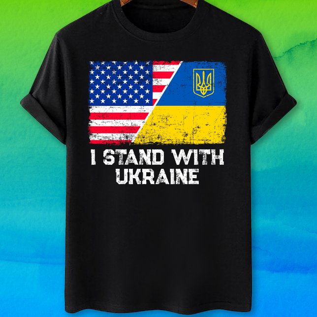US-amerikanische Flagge Ukraine Ukraine Ich stehe  T-Shirt (Von Creator hochgeladen)