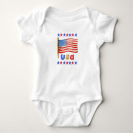 US-amerikanische Flagge und Sterne Baby Strampler