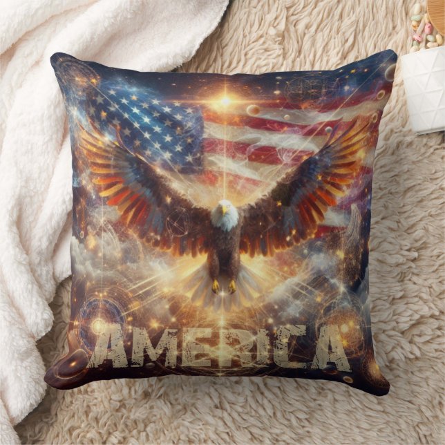 US-amerikanische Flagge - US Flagge - Bald Eagle Kissen (Decke)