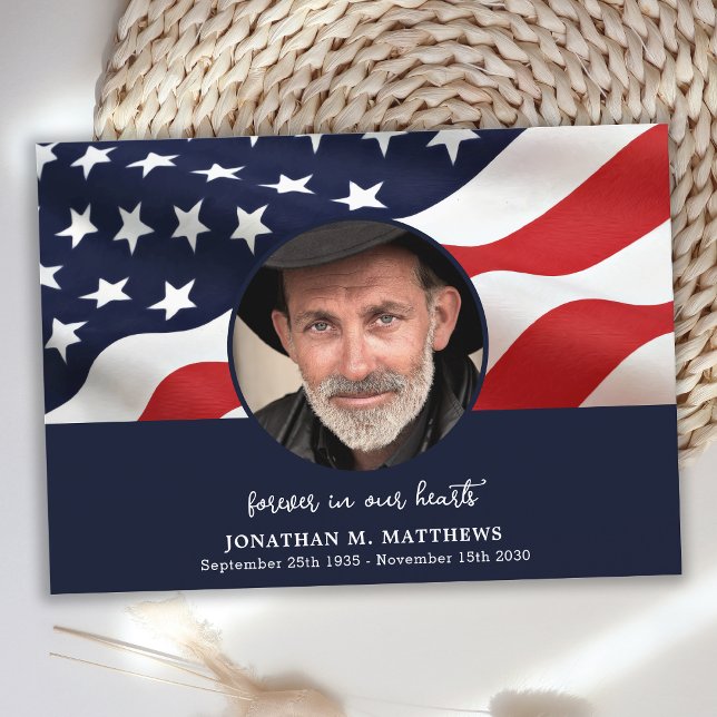US-amerikanische Flagge Veteran Foto Gedenkfeier Dankeskarte (Von Creator hochgeladen)