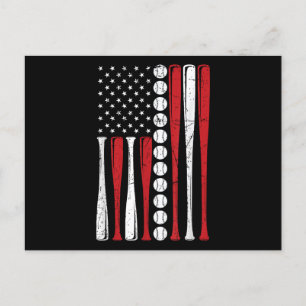 US-amerikanische Flagge Vintag Baseball Flag 4. Ju Feiertagspostkarte
