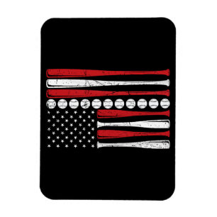 US-amerikanische Flagge Vintage Baseball-Flagge 4. Magnet