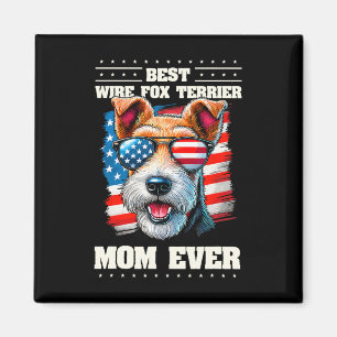 US-amerikanische Flagge Wire Fox Terrier 4. Juli P Magnet