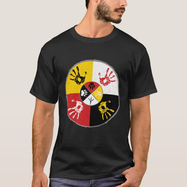 US-amerikanische Medizinrad MMIW Hand T-Shirt (Vorderseite)