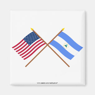 US-amerikanische und nicaragua-Grenzflaggen Magnet