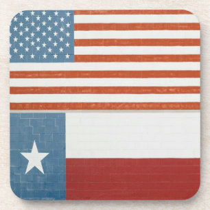 US-amerikanische und texanische Flagge USA Rot Wei Getränkeuntersetzer