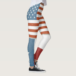US-amerikanische und texanische Flagge USA Rot Wei Leggings