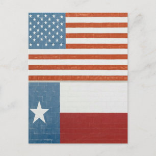 US-amerikanische und texanische Flagge USA Rot Wei Postkarte