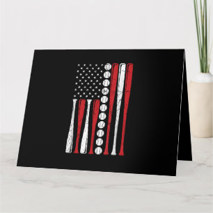 US-amerikanische Vintage-Baseballflagge zum 4. Jul Karte