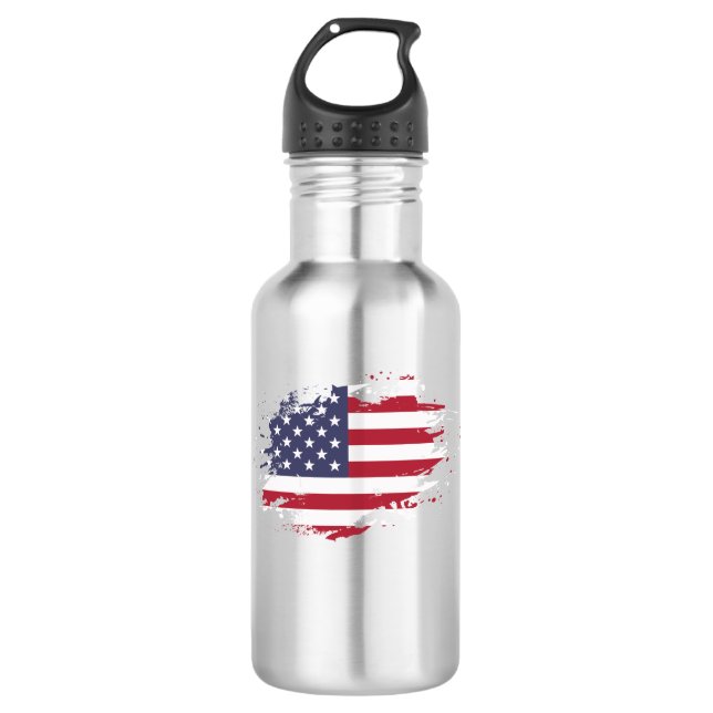 US-Amerikanischer Flagge Edelstahlflasche (Vorderseite)
