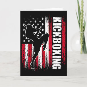 Us amerikanischer Flagge Kickboxen Fighter Kickbox Karte