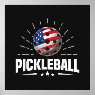 US-amerikanischer Flagge-Pickleball-Spieler Poster