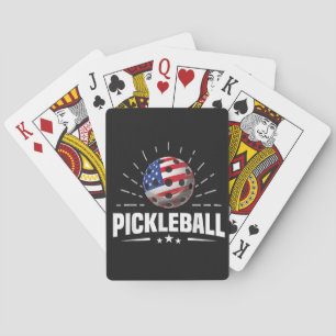 US-amerikanischer-Flagge-Pickleball-Spieler Spielkarten