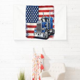 US-amerikanischer Flagge Sattelzugfahrer Banner