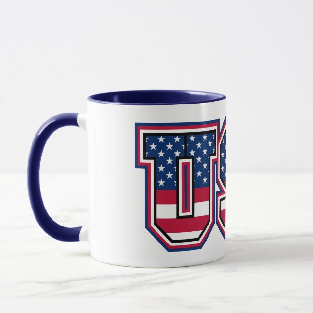 US-amerikanischer Stolz - Custom Two-Tone-Kaffee Tasse (Links)