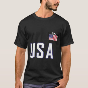 US-amerikanisches Flaggenskiteam Coole Skiausrüstu T-Shirt