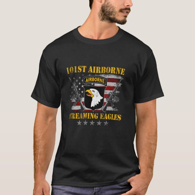 US-Armee 101. Im Flugzeug Division Veteran Screami T-Shirt (Vorderseite)