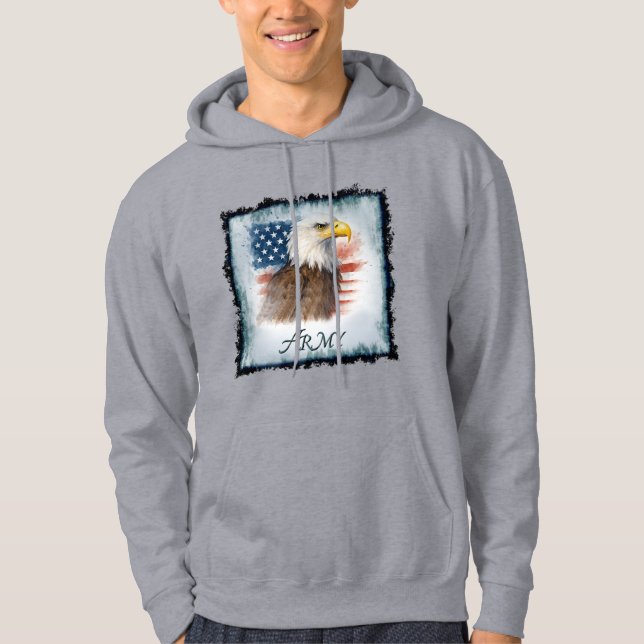 US-Armee-Flagge & Adler Hoodie (Vorderseite)