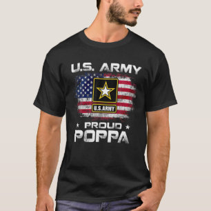 US-Armee Proud Poppa mit amerikanischem Flag Gesch T-Shirt