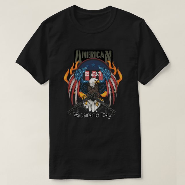 US Army eagle shirt, and veterans' machine guns T-Shirt (Design vorne)
