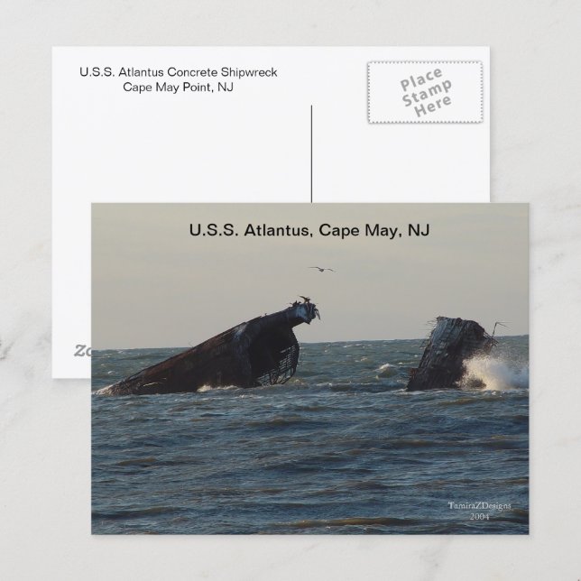 US Atlantus Ship, New Jersey Postcard Postkarte (Vorne/Hinten)