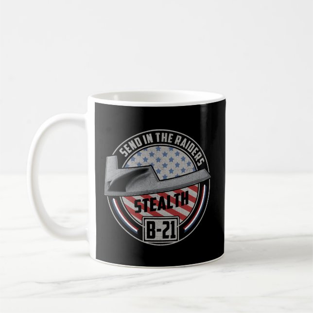 US B-21 Raider Stealth Bomber Militärflugzeuge Kaffeetasse (Links)