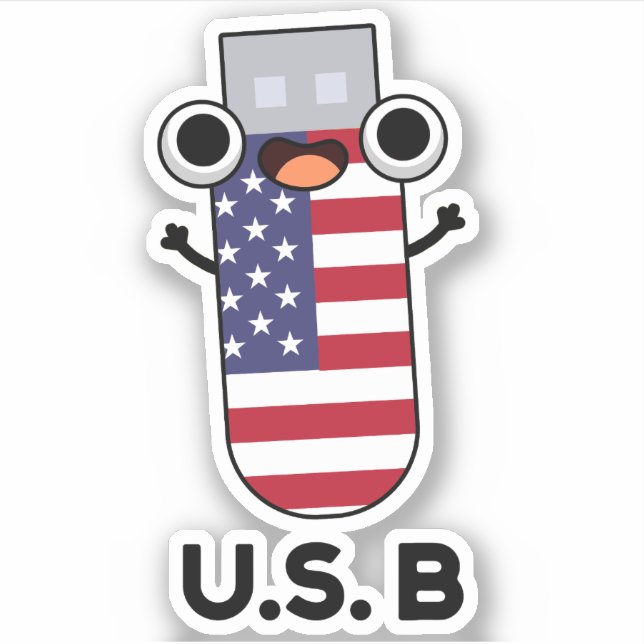 US B Funny United Staaten Pub Aufkleber (Vorderseite)