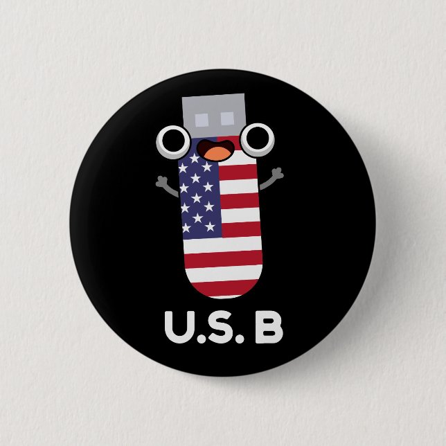 US B Funny United Staaten Pub Dark BG Button (Vorderseite)