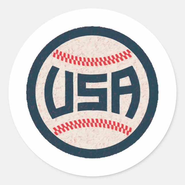 US-Baseballteam Runder Aufkleber (Vorderseite)