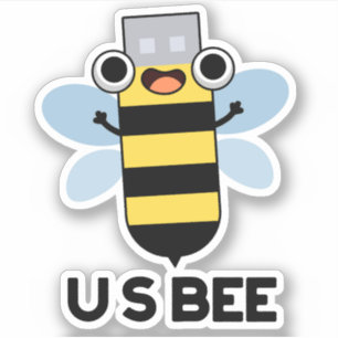 US Bee Funny USB Technical Pub Aufkleber