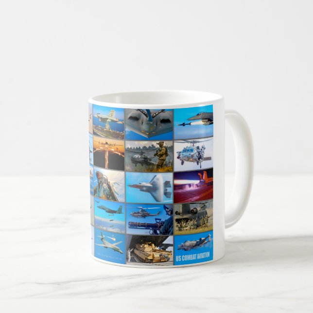 US-BEKÄMPFUNG DER LUFTFAHRT "MONTAGE" KAFFEETASSE (VorderseiteRechts)