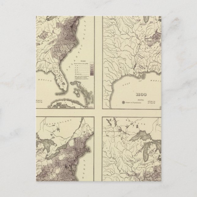 US-Bevölkerung 1790-1820 Postkarte (Vorderseite)