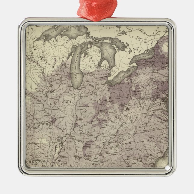 US-Bevölkerung 1850 Ornament Aus Metall (Vorne)