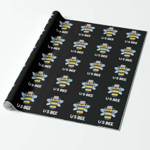 US-Biene lustige USB technische Wortspiel dunkler Geschenkpapier