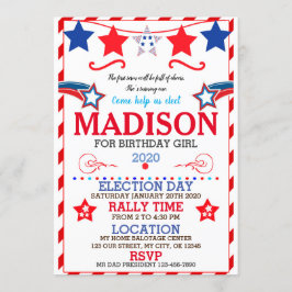 US BIRTHDAY GIRL ELECTION BIRTHDAY INVITATION