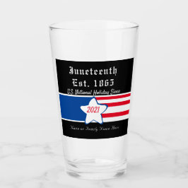 US Black History Red White Blue Glas