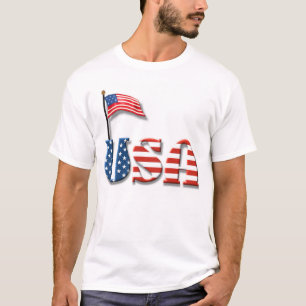 US-Briefe und amerikanische Flagge T-Shirt