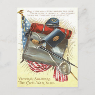 US-Bürgerkrieg Flagge Bajonett Wasserflasche Postkarte