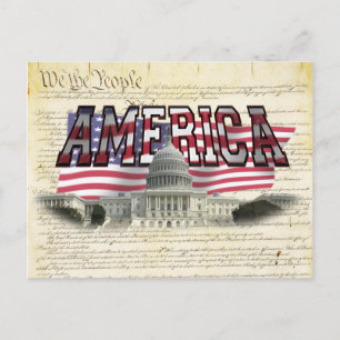 US Capital Building American Flag Carte postale