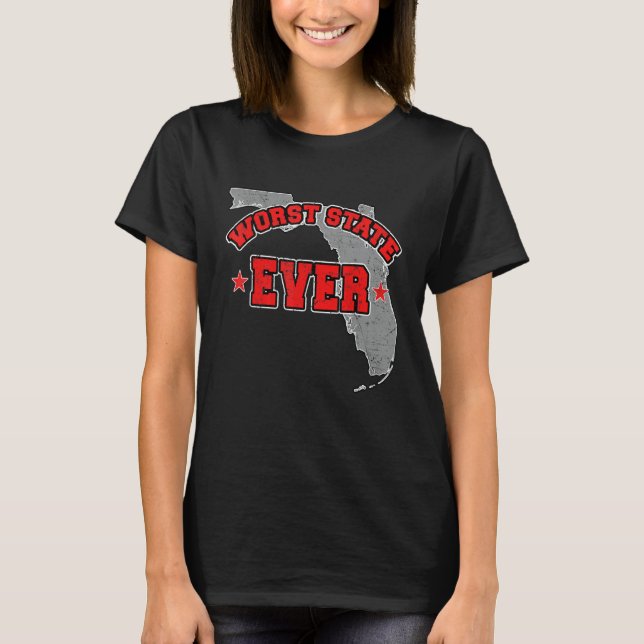US Citizen Proud America Land Map Worst State Flor T-Shirt (Vorderseite)